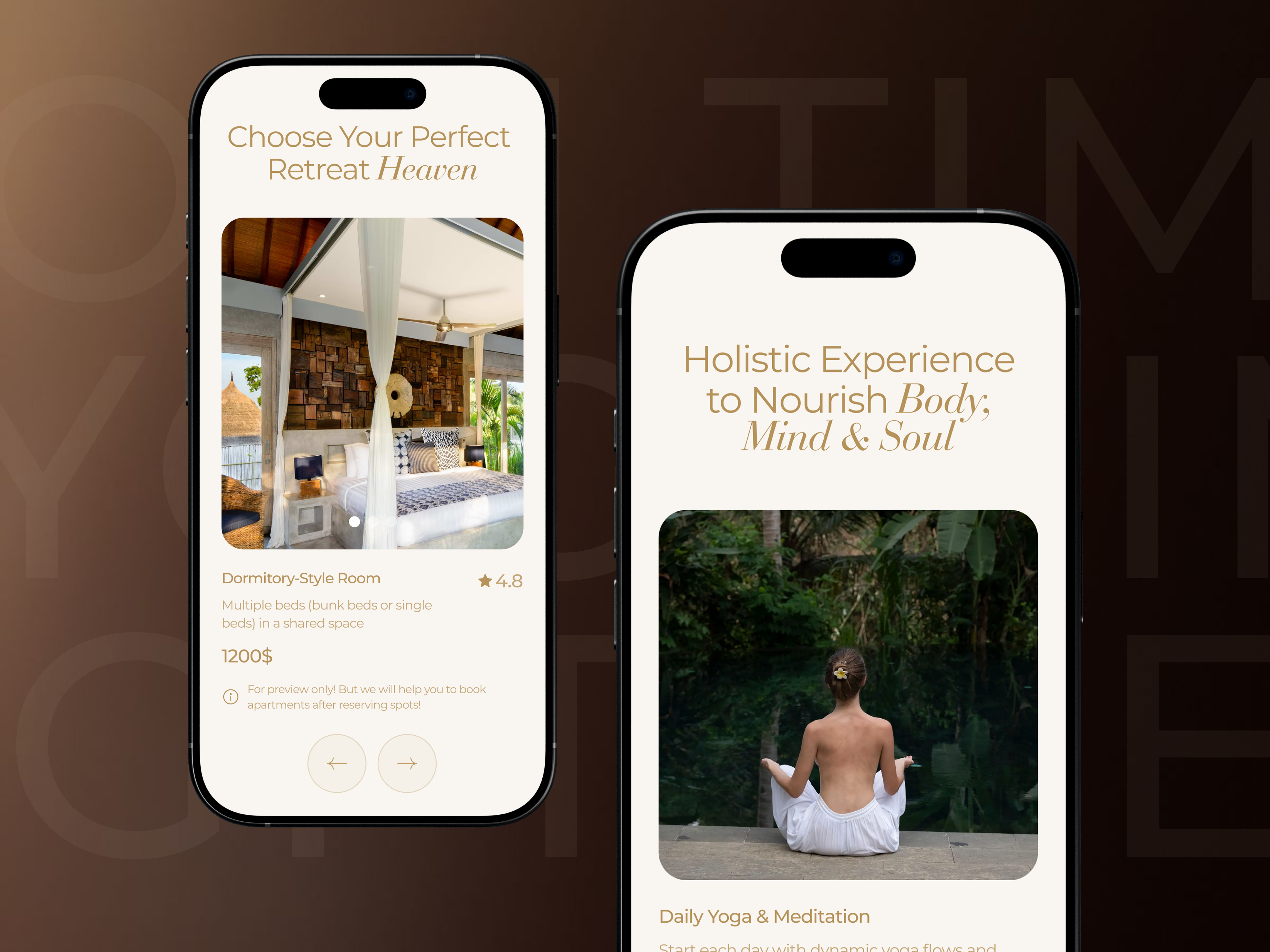 Yogi Times | Yoga & Wellness Retreat Mobile UI ai b2b figma framer landing page redesign responsive design saas startup ui ux webdesign webflow website website design wordpress