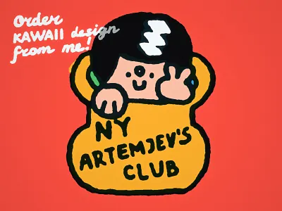 New York Artemjev's Club adobe illustrator artemjevs club branding character design cute illustration graphic design illustration japanese japanese graphic design kawaii kawaii style design lettering logo logo design mascot design merchandise design order me sticker design t shirt design vector illustration