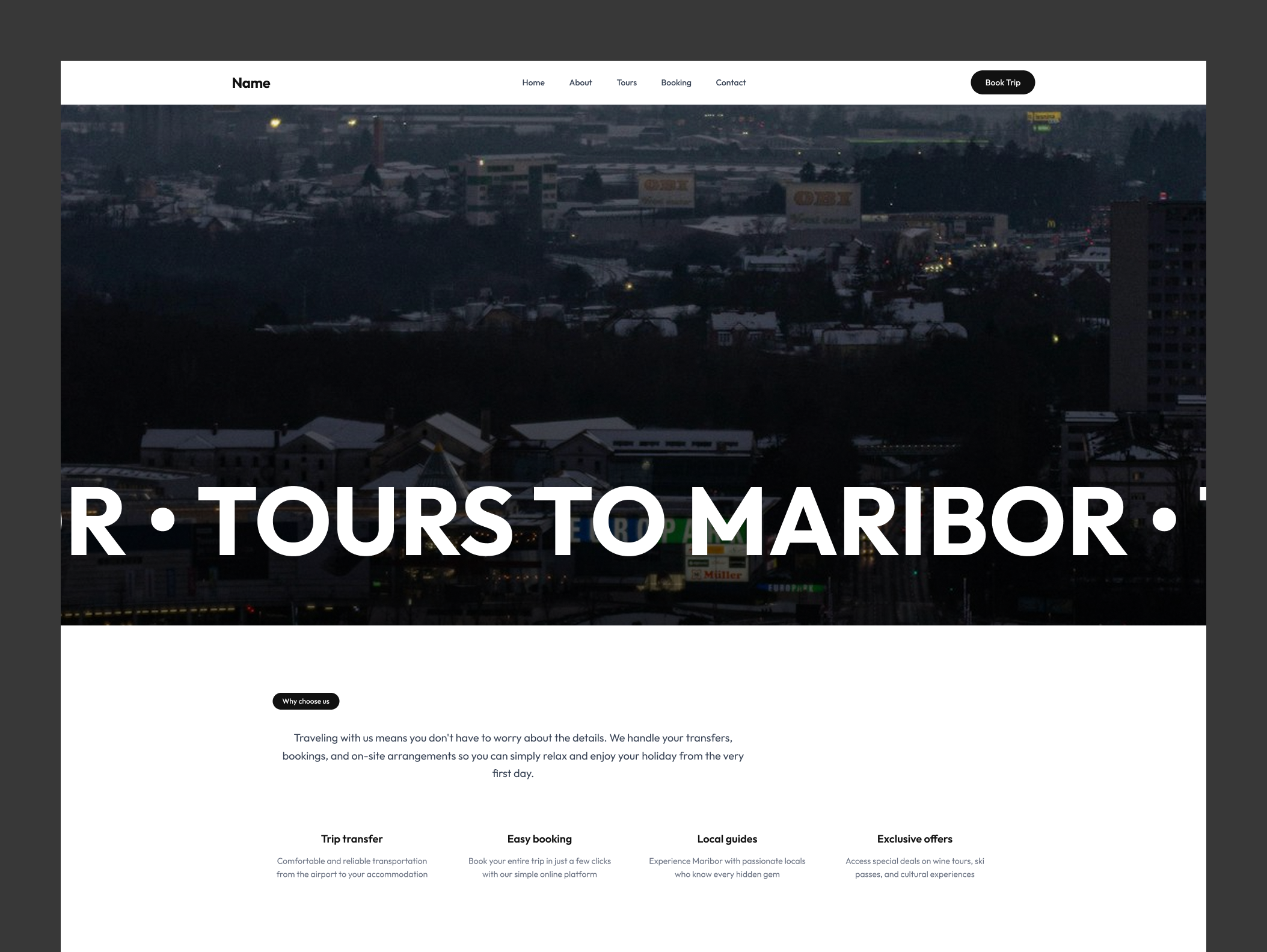Tours to Maribor - landing page for tour agency