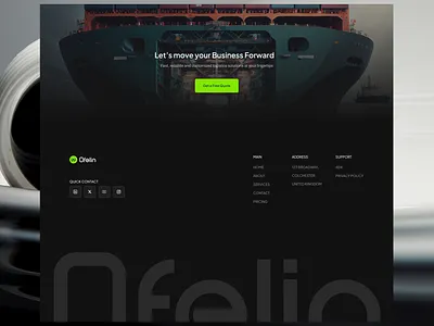 FOOTER SHIPMENT PROTOTYPE FOR OFELIN iux designer logistics logistics mobile app logistics website product designer shipment mobile app shipment website shipping shipping website uiux uiux designer