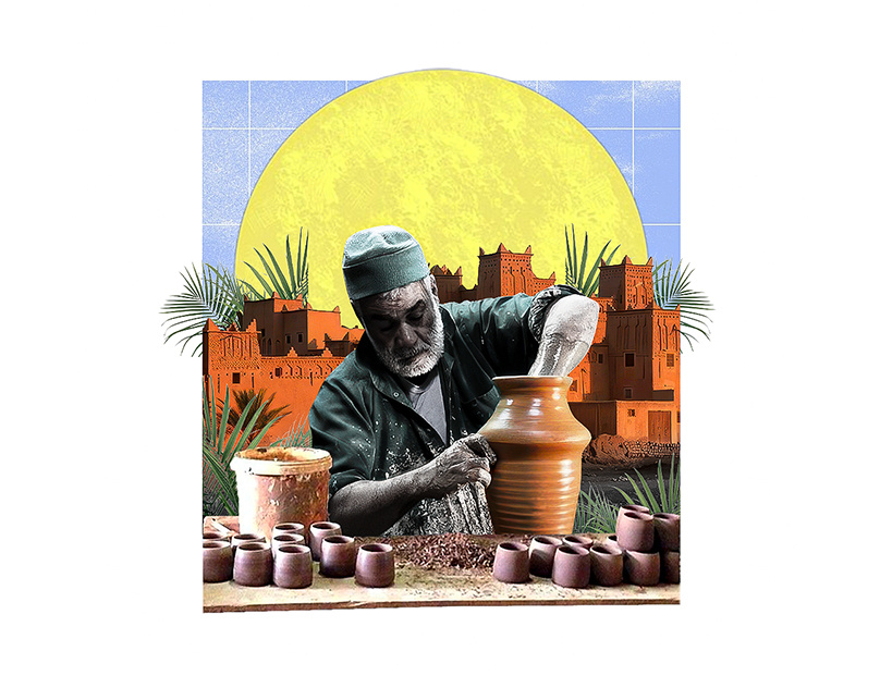 Hands of the City | Moroccan Crafts & Urban Identity collageart creativeposter editorialdesign graphic design posterdesign typographydesign visualstorytelling