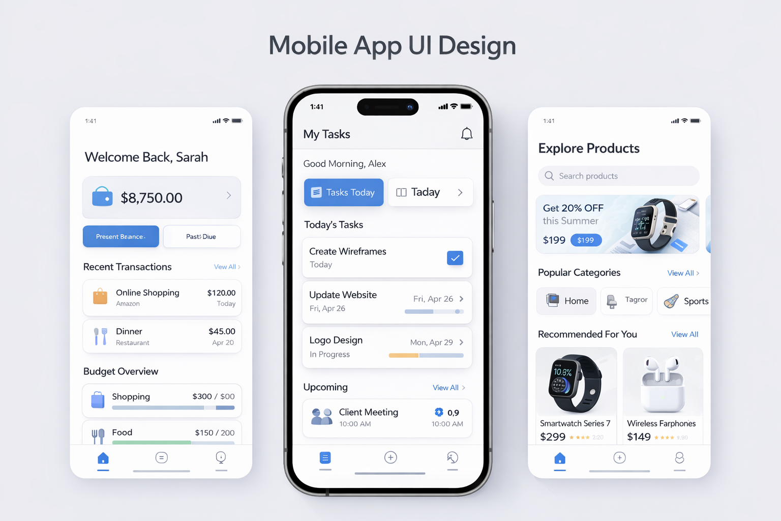 Example of Mobile App UI Design