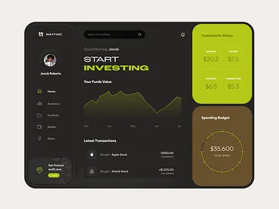 Investment Dashboard dashboard dashboard ui web web app