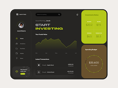 Investment Dashboard dashboard dashboard ui web web app