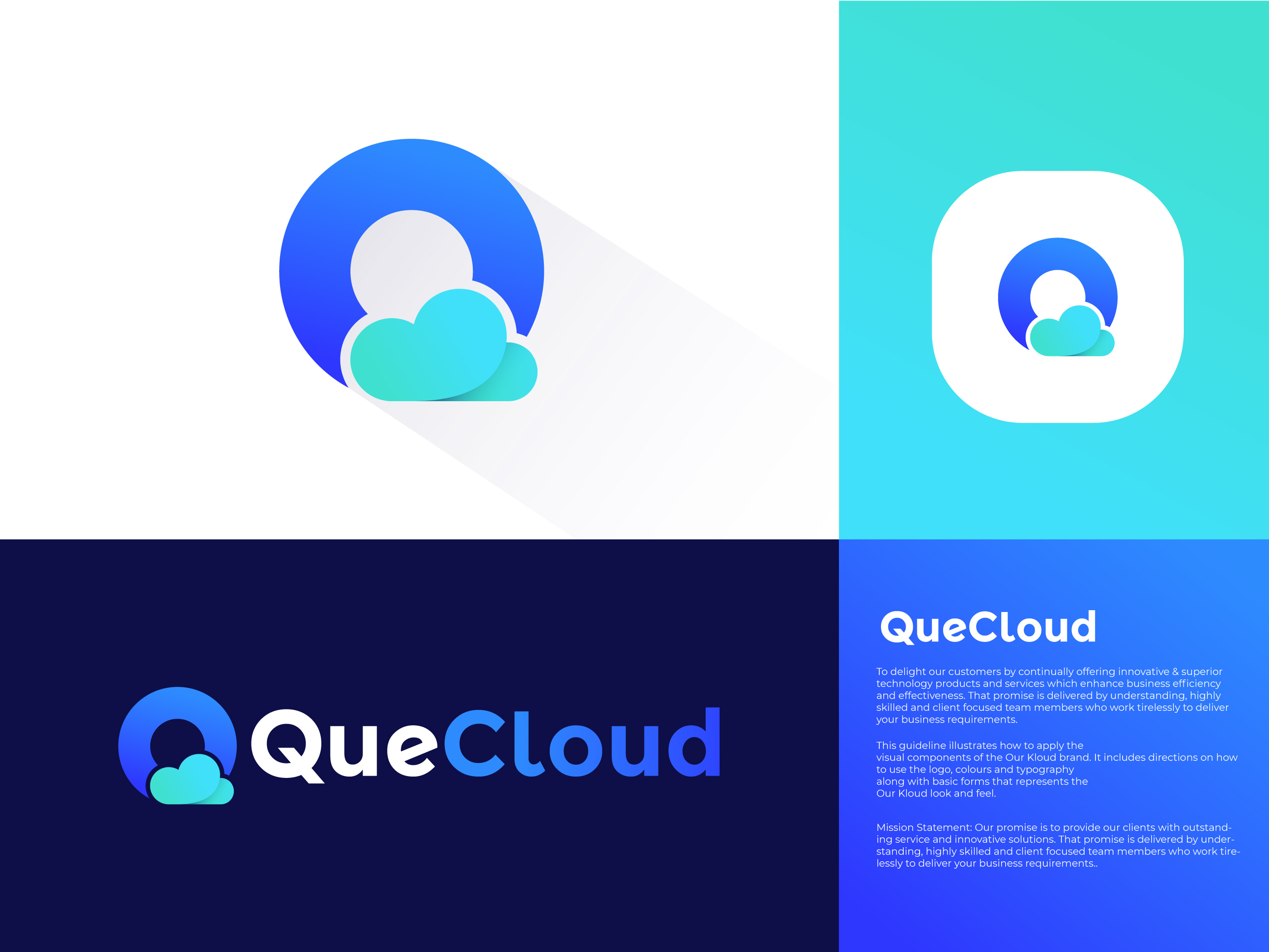 Cloud, Tech, SaaS, Letter Q Modern Logo Design