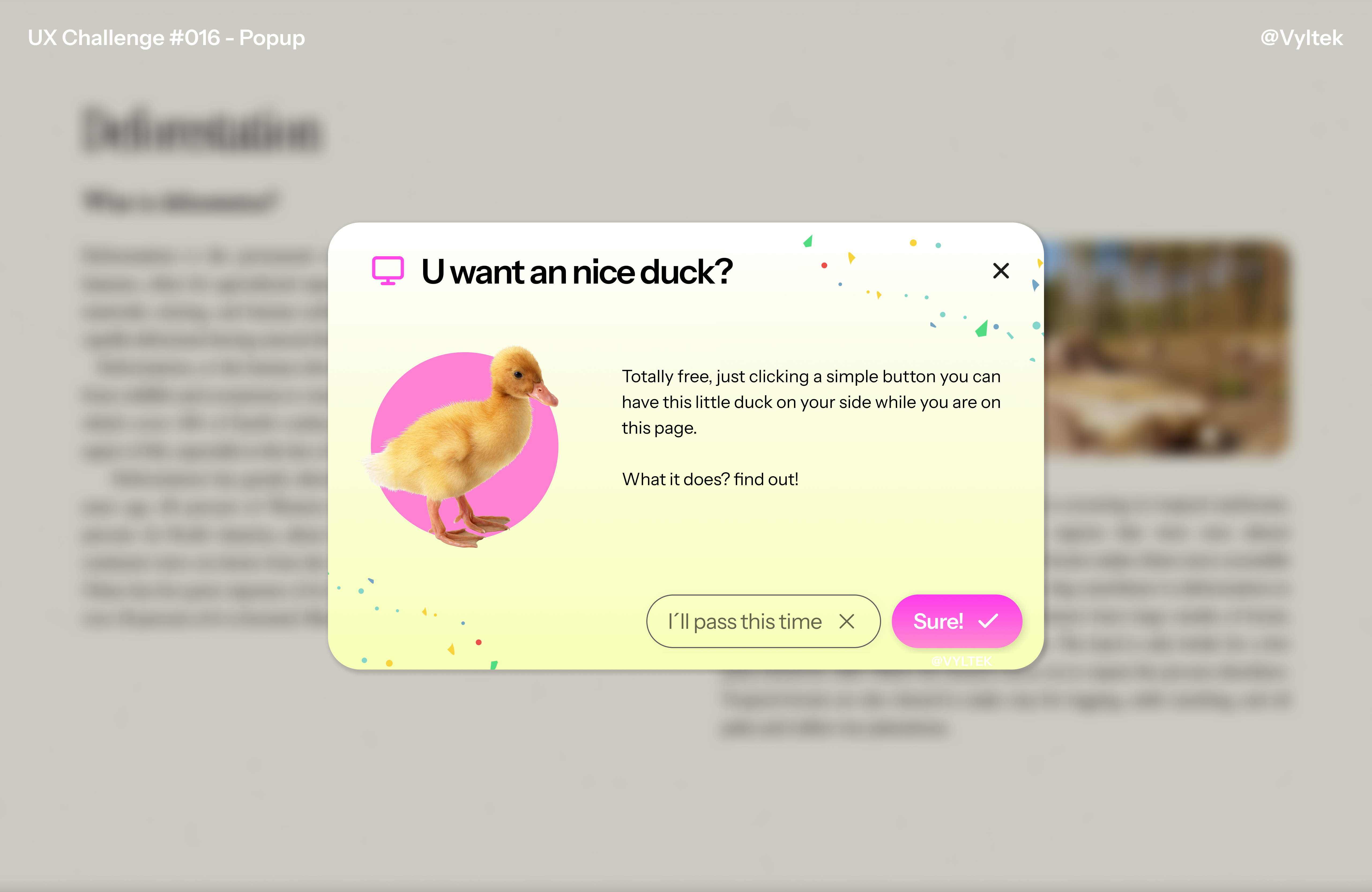 Popup - Ux Challenge 016
