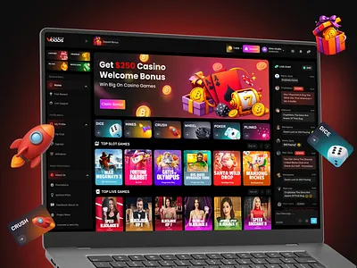 Betting & Casino Dashboard Interface 3d elements betting app bitcoin bonus system casino casino dashboard casino interface casino ui casino website crypto crypto dashboard design gambling website gaming platform illustration interface design online casino ui user dashboard web app