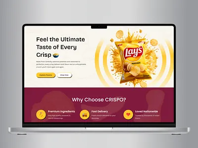 Next-Gen Snack Website UI Design chips design chips website digital design ecommerce ui food ui design food website product landing page responsive design snack app design snack branding snack ui ui ux design web design