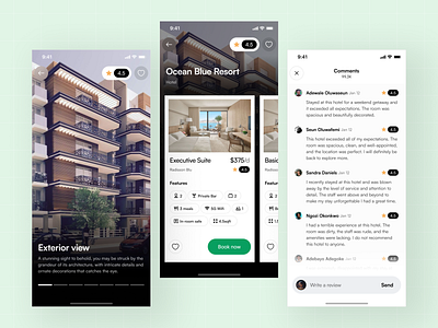 Places Finder App blog booking comments figma finder hotel iosdesign map mobile app review search travel trip ui design vacation