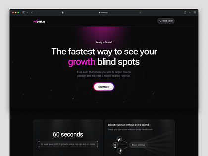 Growth Strategy Webpage Design for Voost.io