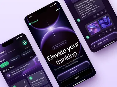 Mobile App for AI-Powered Productivity Tools app app design application application design design interface ios app ios app design mobile mobile app mobile app design product service startup ui ux