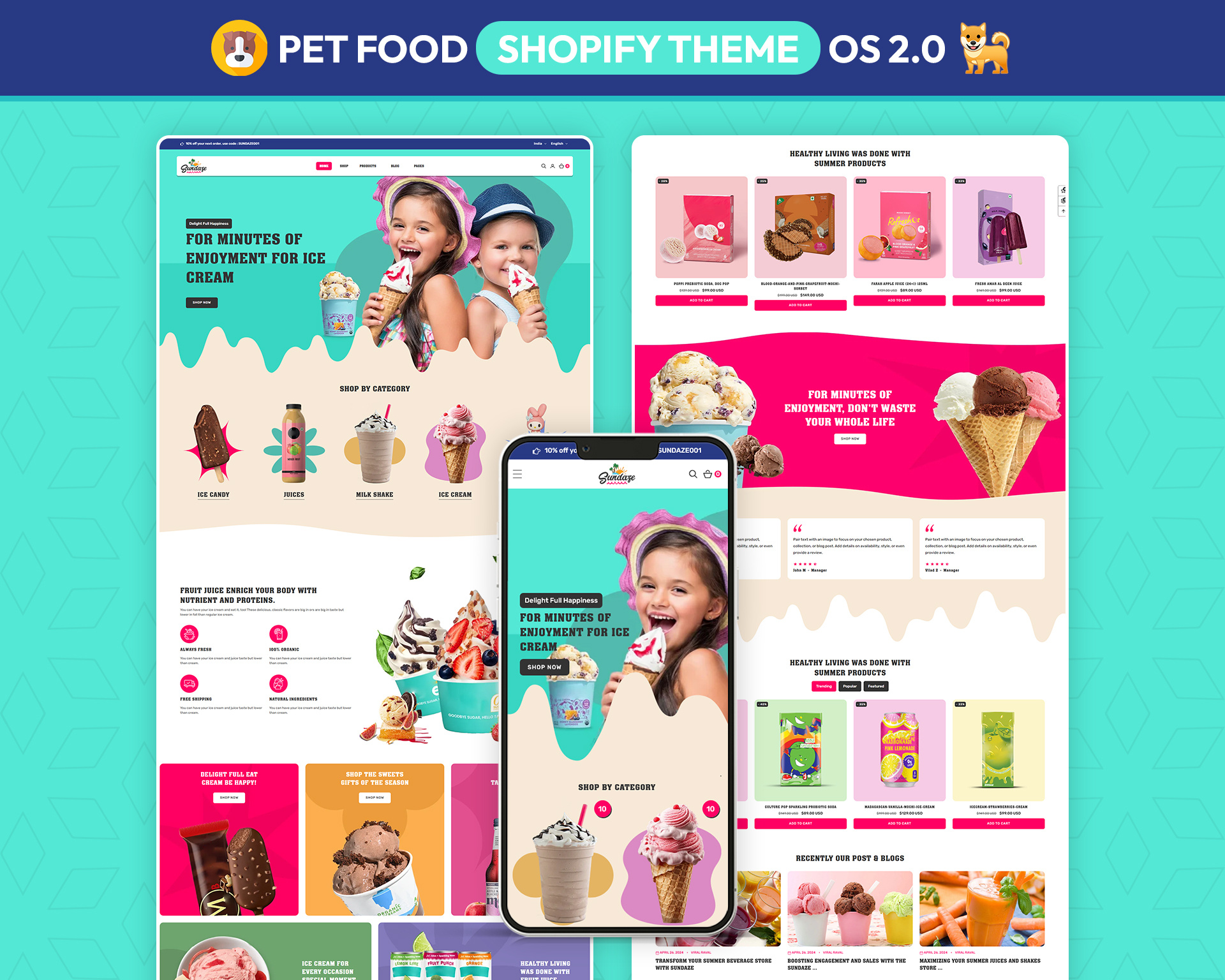 Sundaze – Whimsical Artisanal Gelato & Dessert UI branding case study creative direction dessert ui digital experience food beverage ui interaction design layout maximalism mobile ui portfolio product grid responsive typography ui design user experience user interface ux design visual identity web design