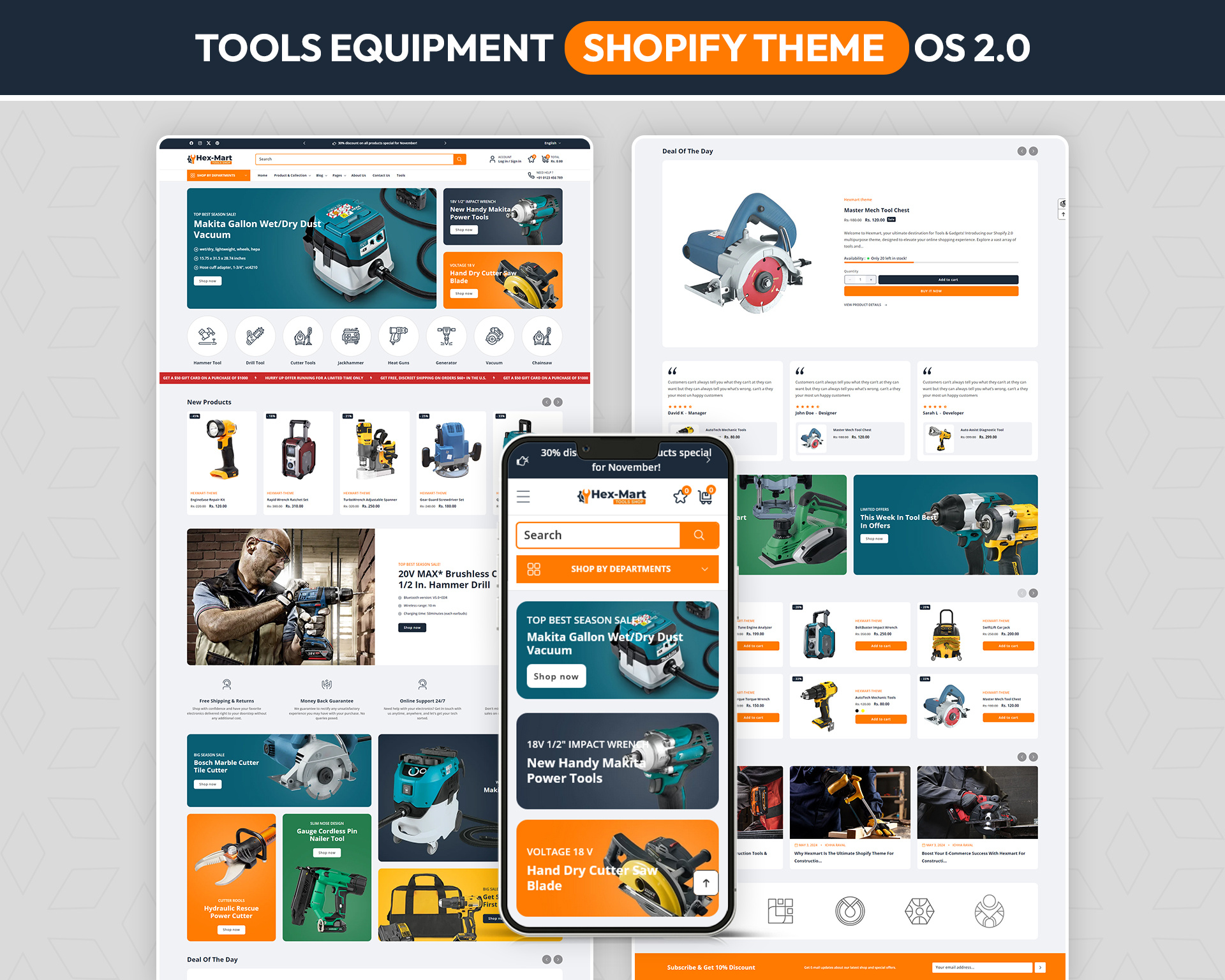 Hexmart – High-Performance Industrial Tools & Equipment UI branding case study creative direction digital experience industrial ui interaction design layout mobile ui portfolio product grid responsive retail ui tools hardware typography ui design user experience user interface ux design visual identity web design