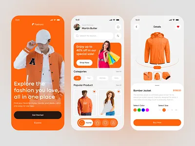 Modern Fashion E-Commerce App – Clean & Bold Shopping Experience app design clean design dribbble ecommerce fashion home ios luxury luxury design minimal ui mobile app onboarding popular product design product details shopping sportswear style ui ux