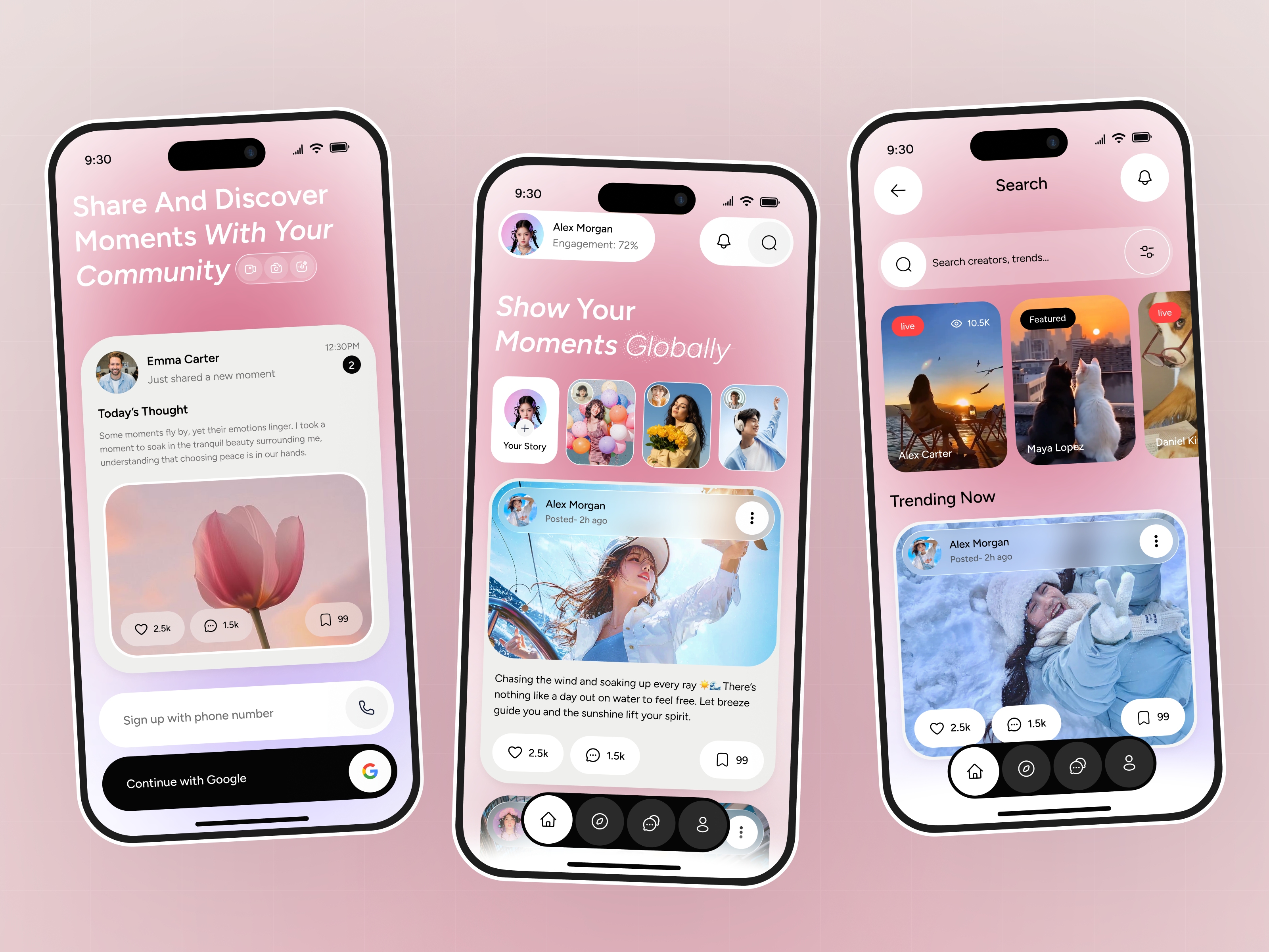 Social Media App Design ai app design ai social app app app designer app developer chat facebook feed instagram ios app designer media message mobile app mobile design online platform social social media social media mobile app tiktok ui