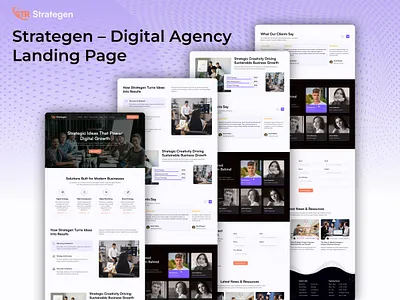 Strategen – Digital Agency Landing Page UI/UX Design agency website design business landing page clean corporate corporate website creative agency design digital digital product landing page modern product service startup ui ui ux ux web design website