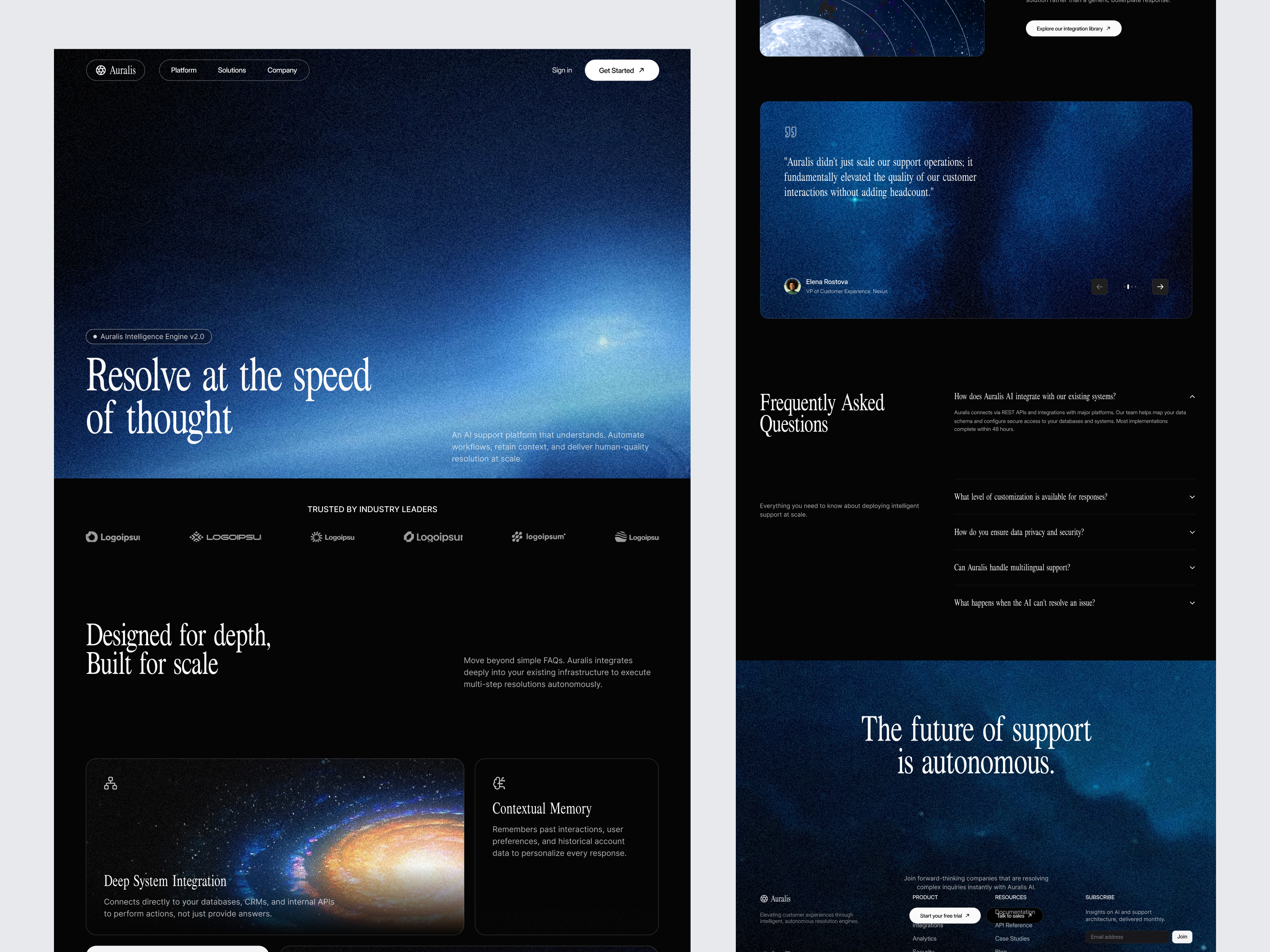 AI Customer Support Platform | Modern SaaS Landing Page ai automation ai saas landing page ai support ai ui saas website dark ui futuristic design landing page landing page design modern design oripio product design saas saas landing page saas website ui design ux design web design website