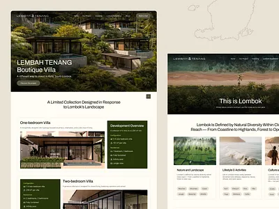 Investment Boutique Villas Website Design banking beige finance green invest investment island nature realestate travel web website