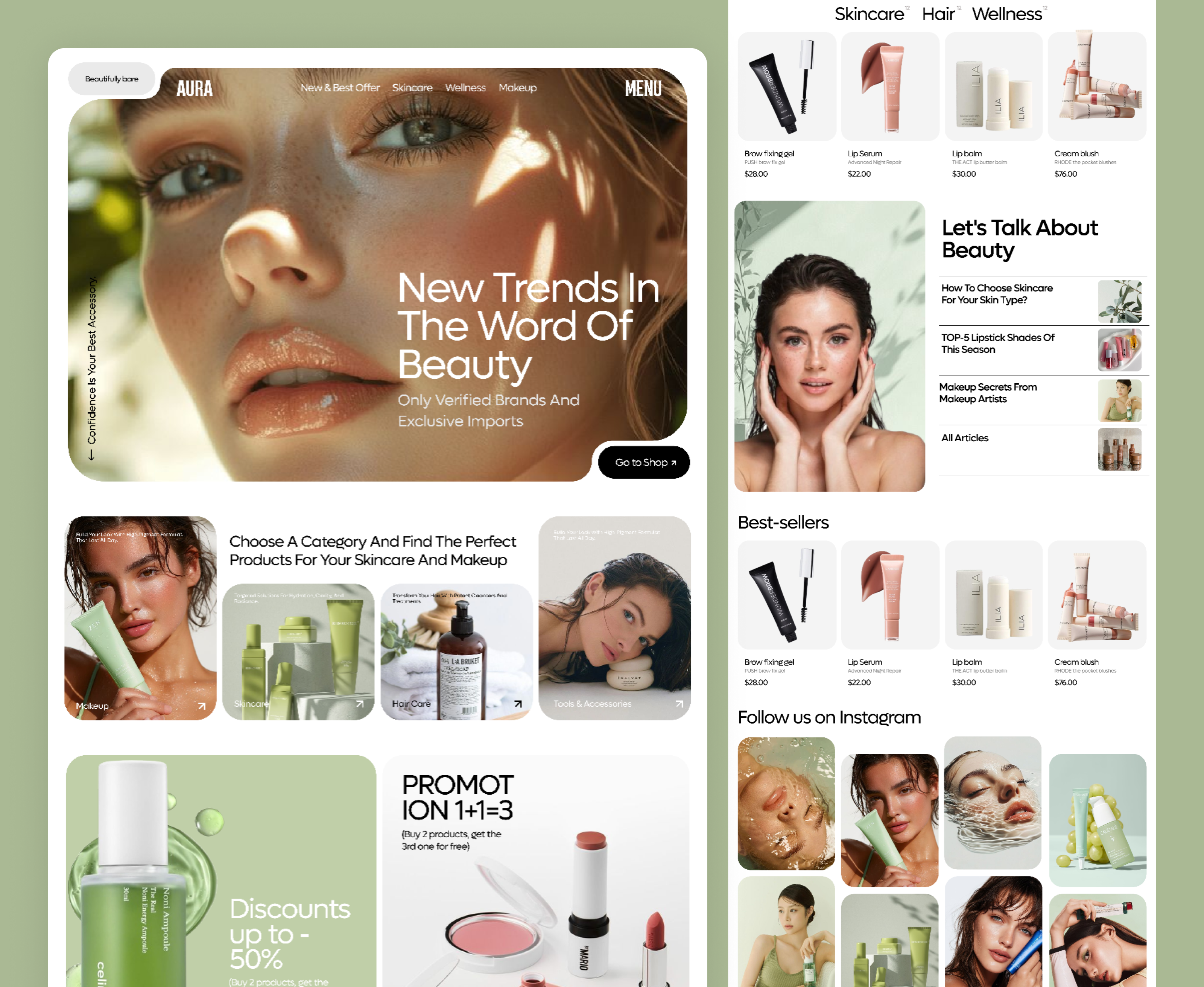 Skincare Ecommerce Design | Shopify Website beauty product ecommerce graphic design landing page product design shopify skin care ui design ux web website
