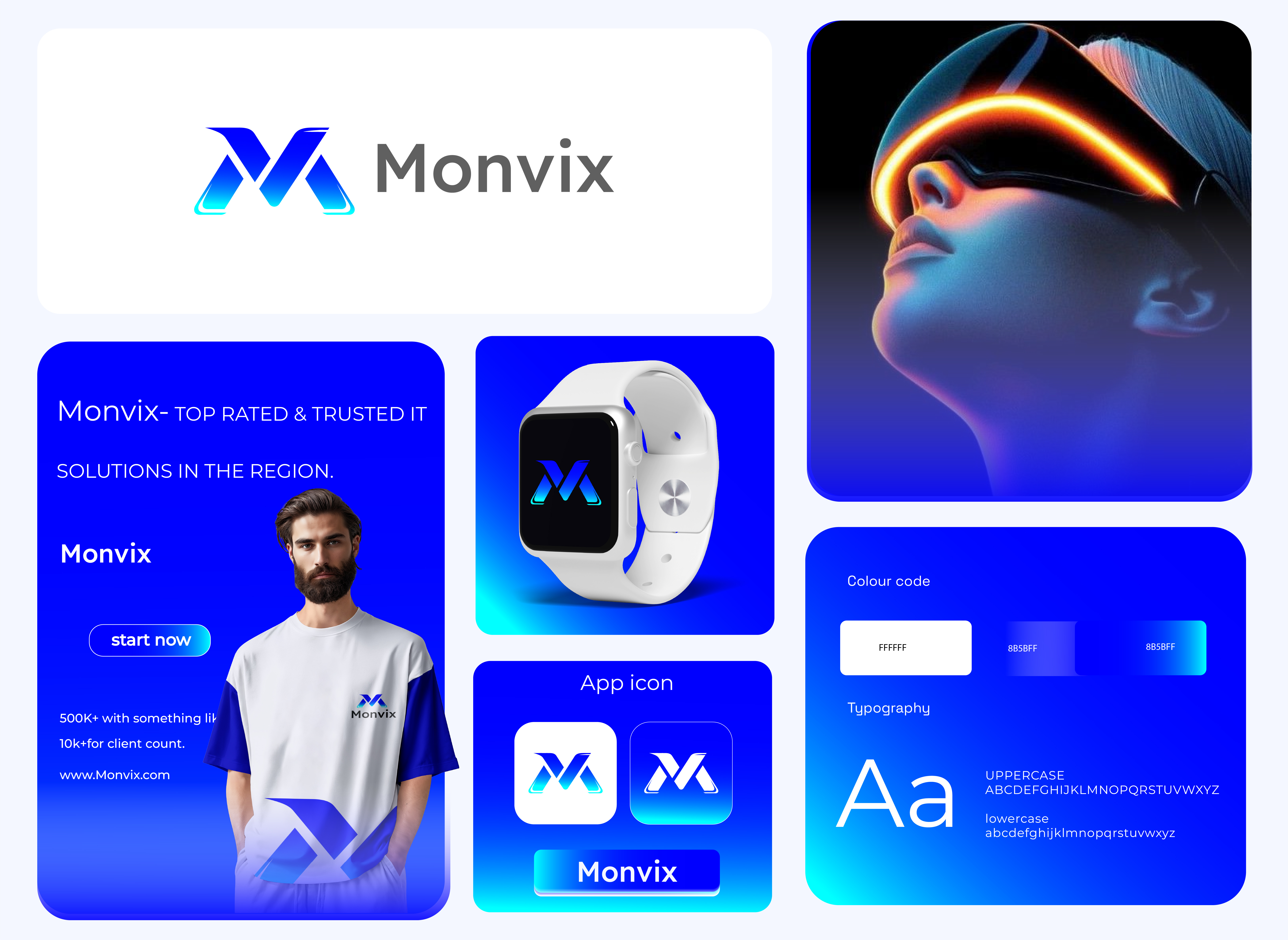 Monvix – Minimal & Futuristic Logo Design Concept
