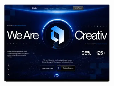 Digido - Digital Agency Landing Page Design 3d animation branding design figma graphic design illustration logo motion graphics typography ui ux vector