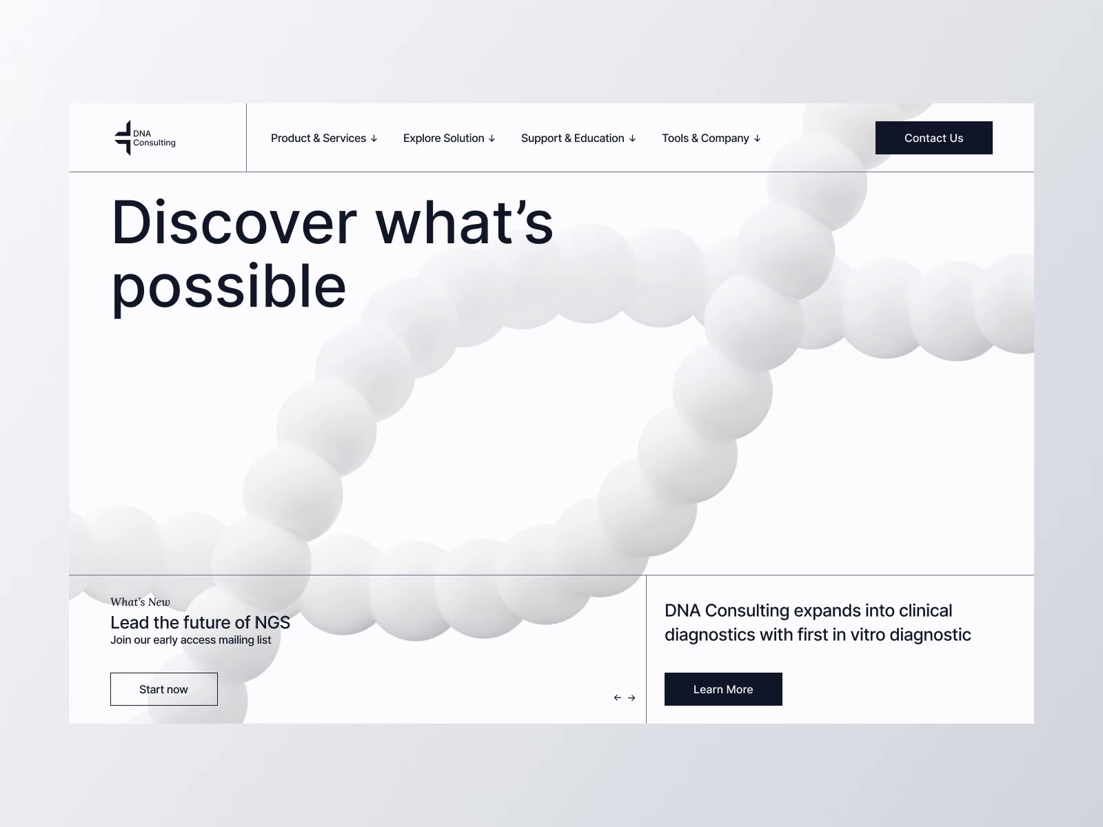 DNA Hero Web Design | 3D Animation