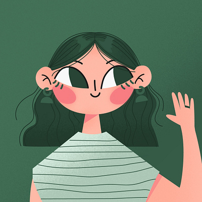 Digital illustration - cute character in green characterdesign design digitalart digitalillustration illustration