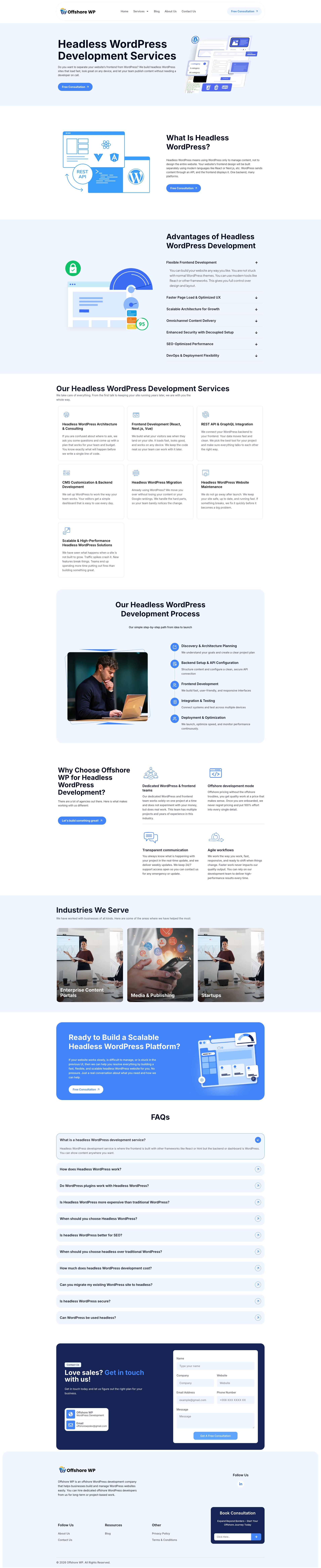 Headless WordPress Development Services agency clean design client work custom wordpress development design elementor fast loading website freelance developer headless wordpress minimal design modern web design performance optimization seo friendly website service page design ui design web design wordpress developer wordpress development