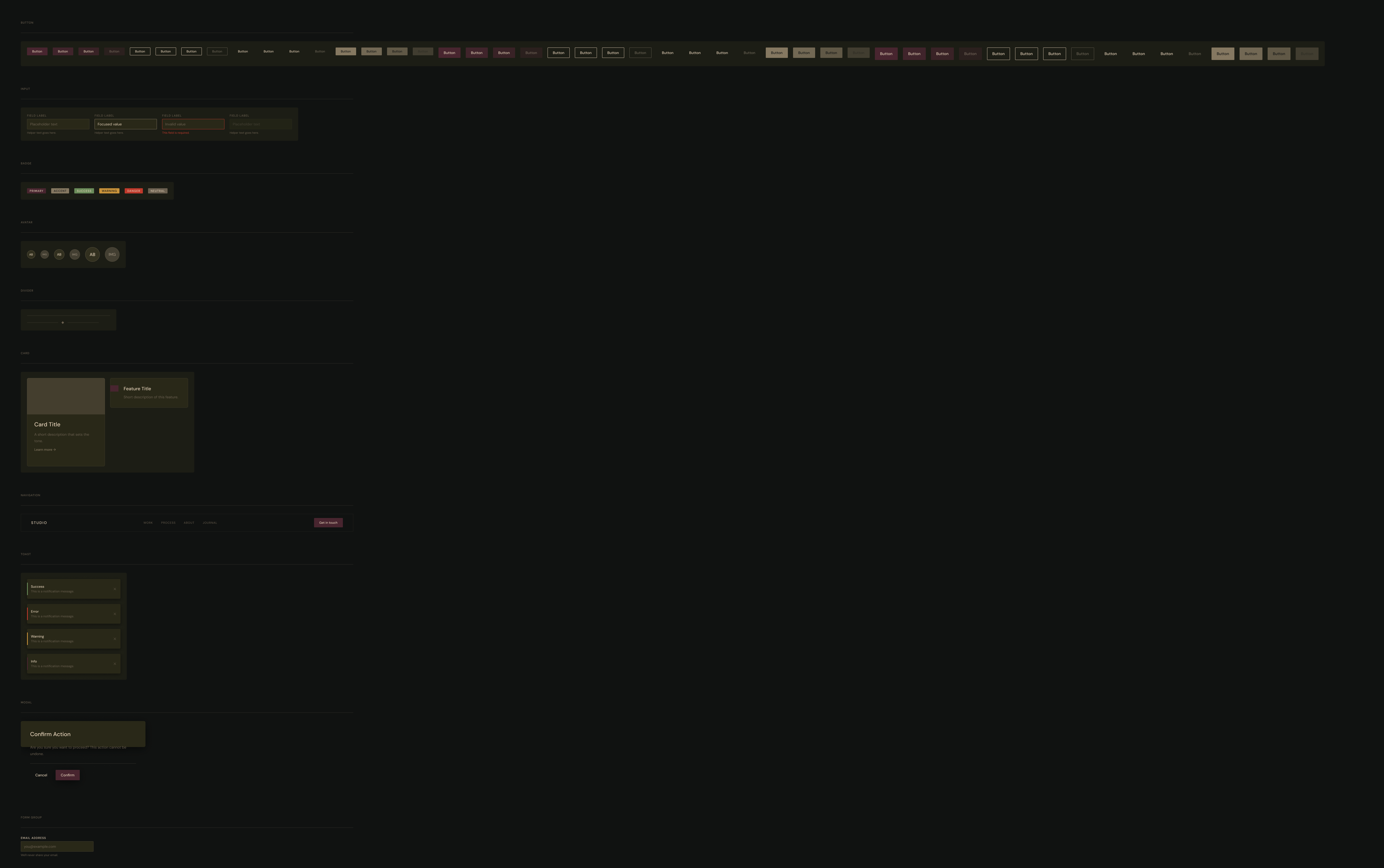 Example of Design System & Coded UI Kit