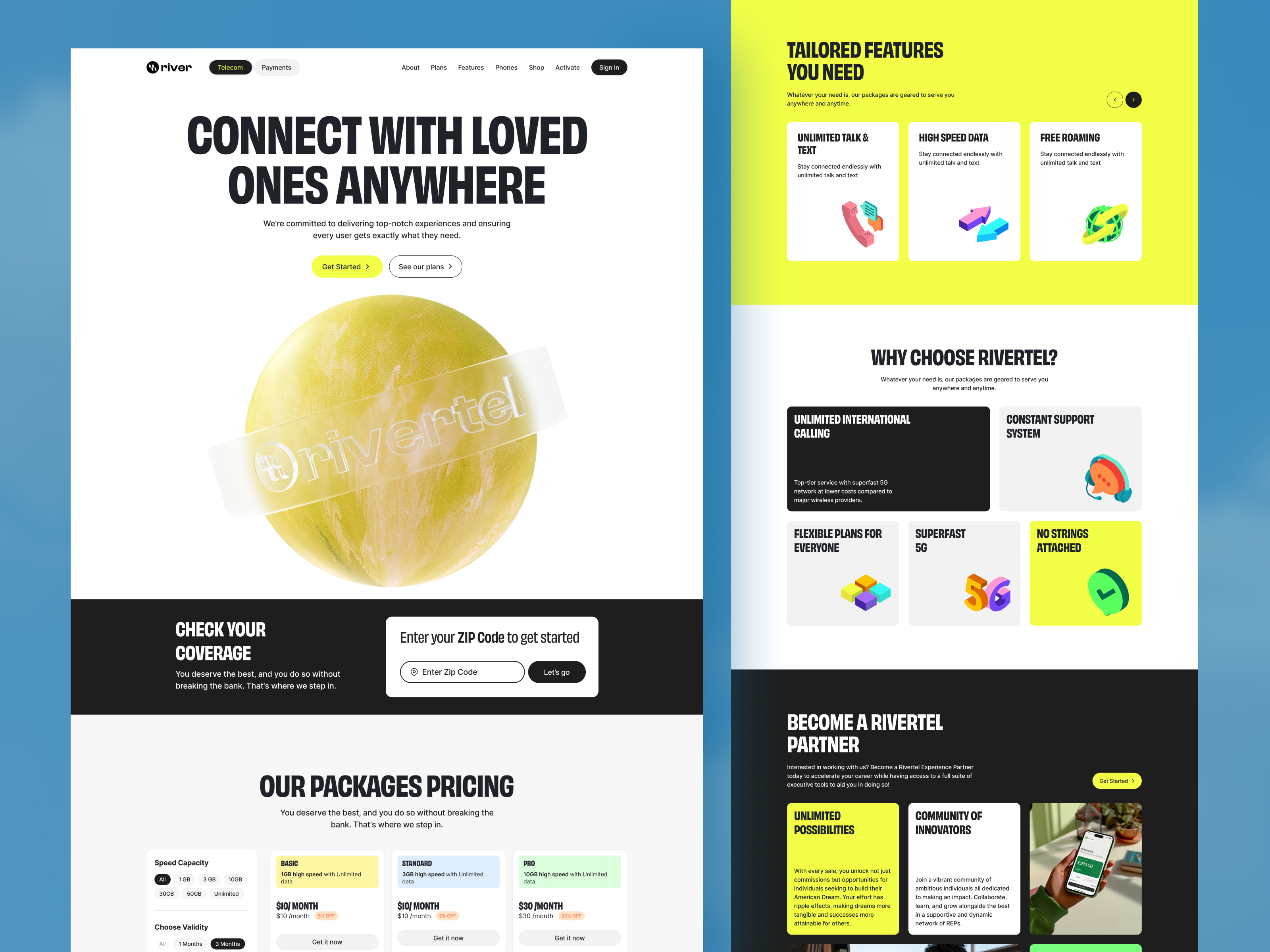 Rivertel - Telecom Website Design