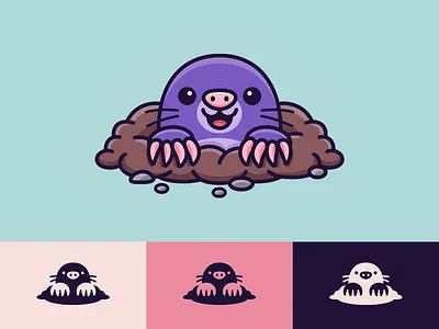 Cute Mole Mascot & Logo Design adorable alfrey davilla animal logo brand mascot cartoon cute illustration mascot branding mascot logo modern mole mole icon mole symbol monochrome negative space process simple simplified startup vaneltia