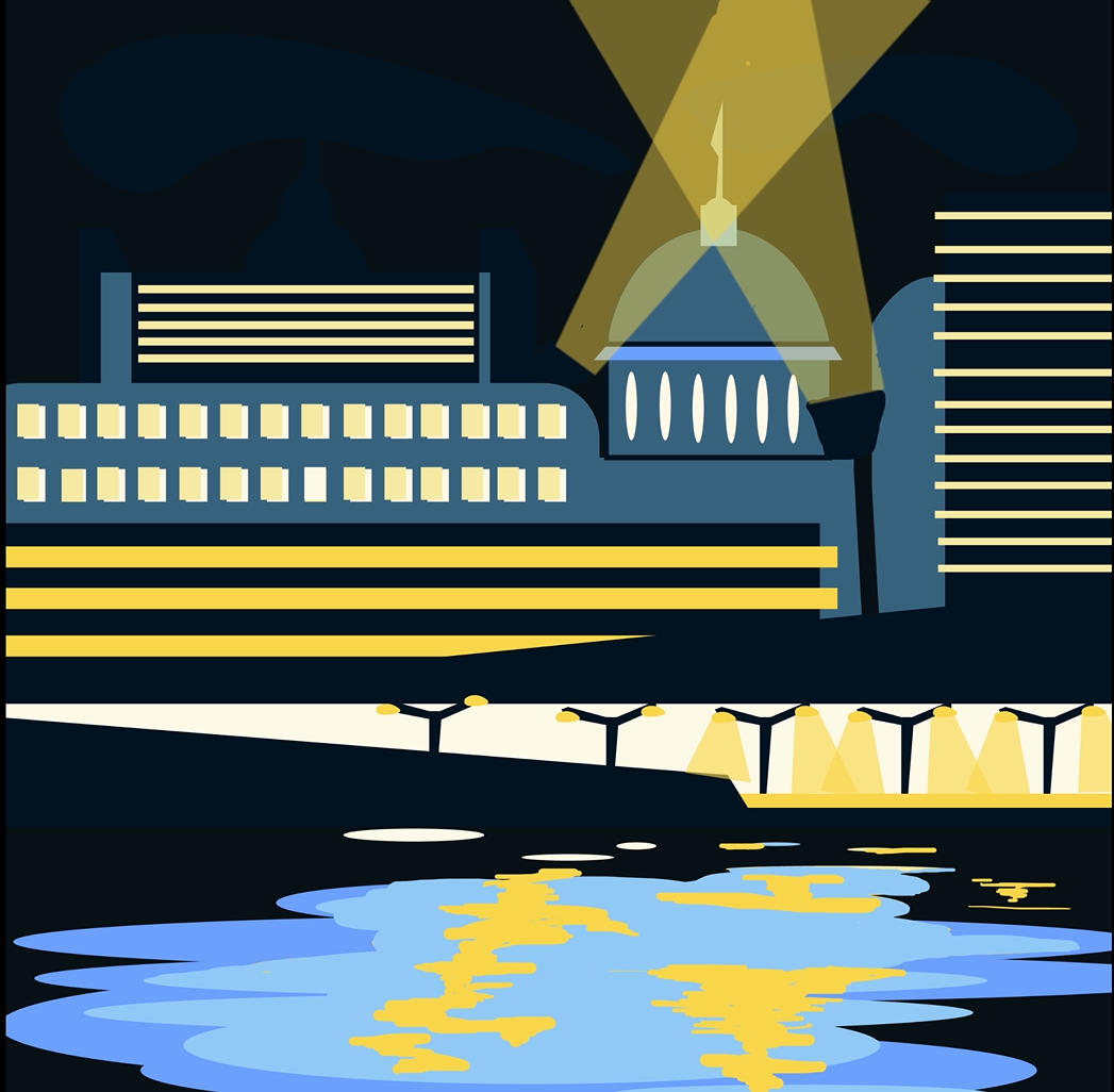 London during the night animation illustration motion graphics vector