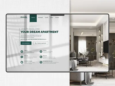 Premium residential complex developer flat hotel landing page premium residence ui
