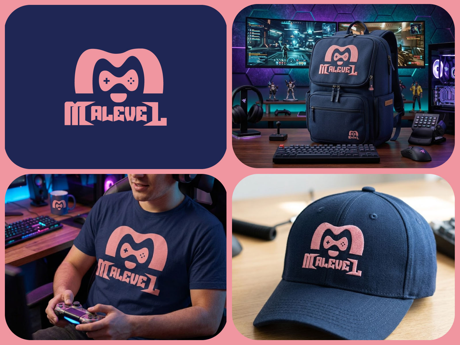 Example of Gaming Logo Monogram, Brand Identity