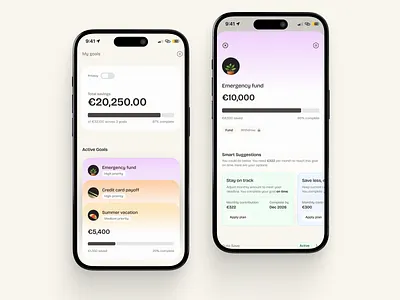 Goals Saving design fintech ui