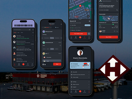 Dark Mode Mobile App UI for Nova Post App
