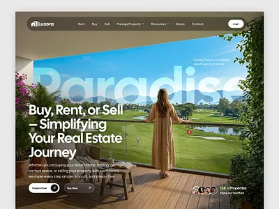 Luxora – Real Estate Landing Page Design 🏠 homepage interiordesign landingpage luxuryliving minimalism realestate uidesign ux webdesign