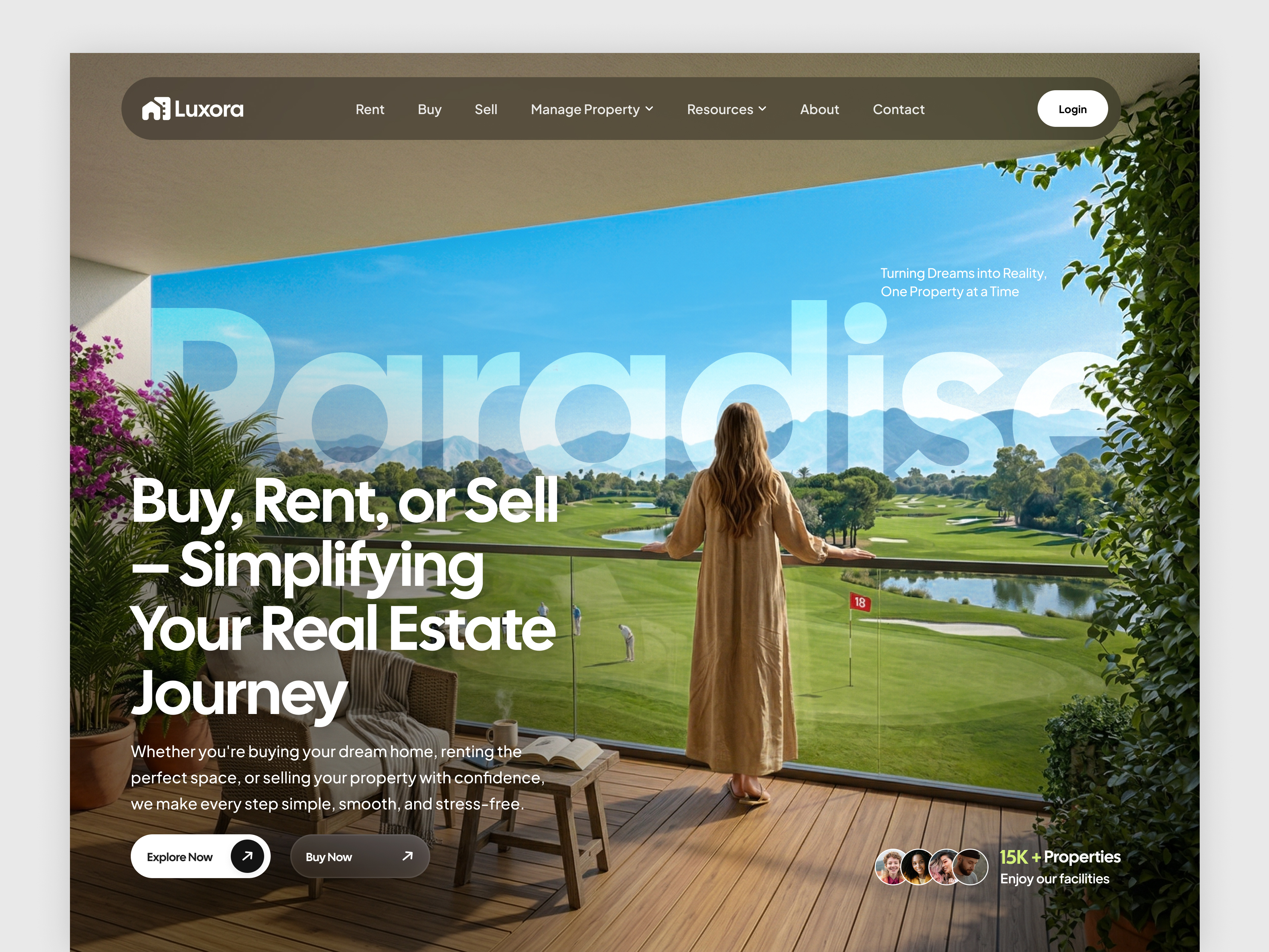 Luxora – Real Estate Landing Page Design 🏠