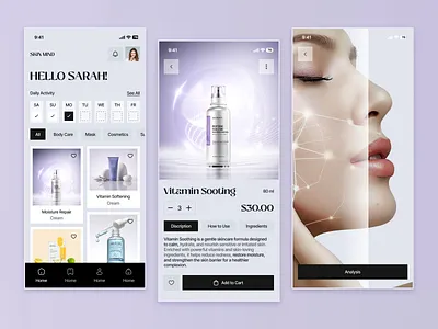 Beauty Product App UI – Clean & Luxury Feel appdesign beautyapp cleandesign cosmetics ecommerce ecommerce app design ecommerce ui luxurydesign minimalui mobileapp modernui online shopping online store productdesign shopify shopping app skincare skincare app uiux web