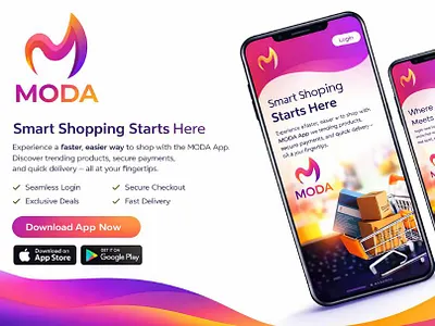MODA app branding graphic design ui