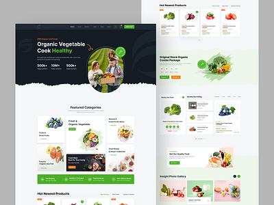 Organic Shop Website agriculture design farm farmers farming fruits illustration landing page organic plant plants responsive ui ui design vegetable webdesign website website design