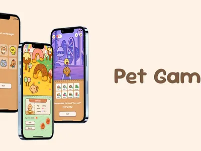 Pet Game - UI/UX Concept app design graphic design mobile ui