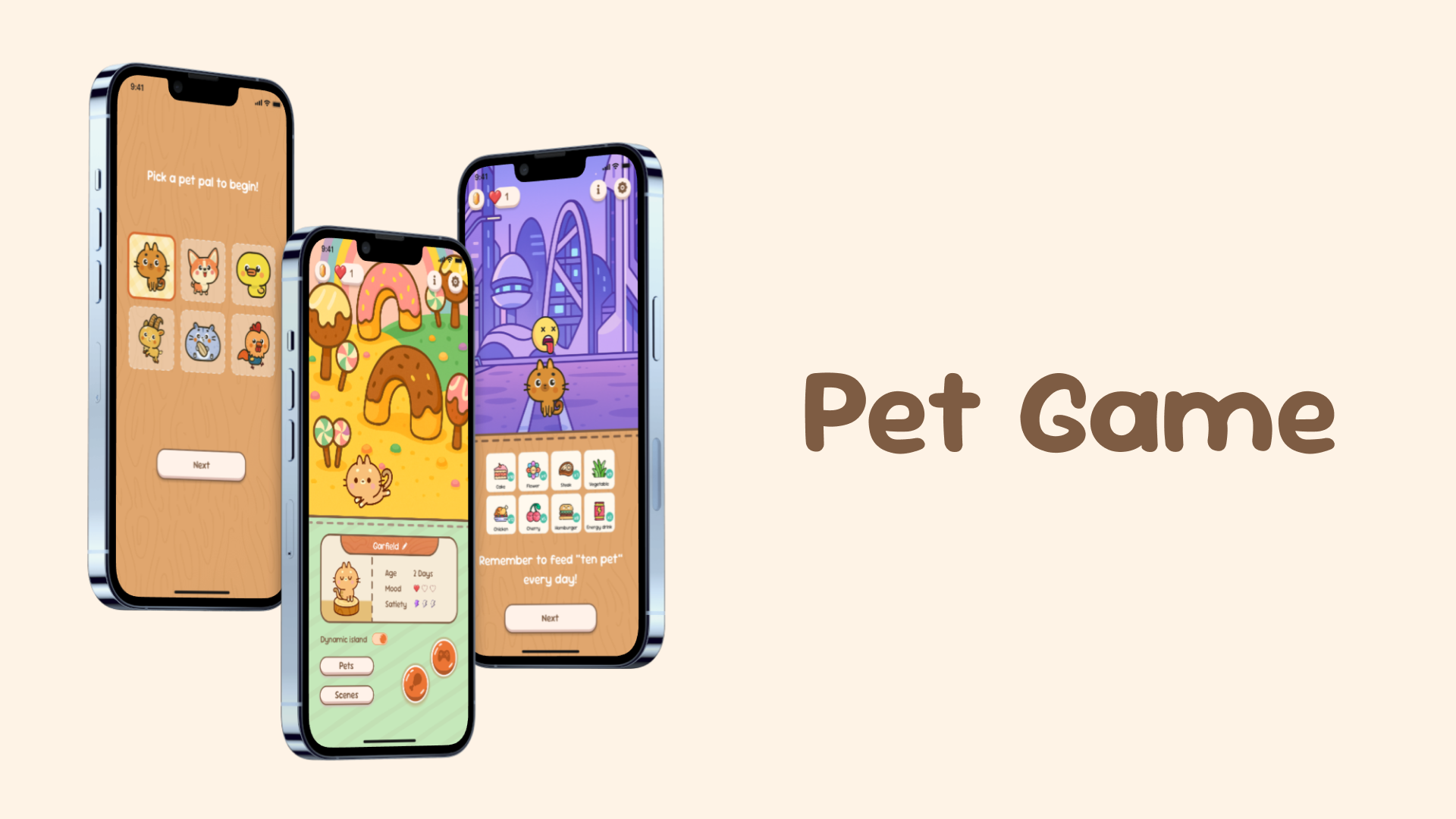 Pet Game - UI/UX Concept