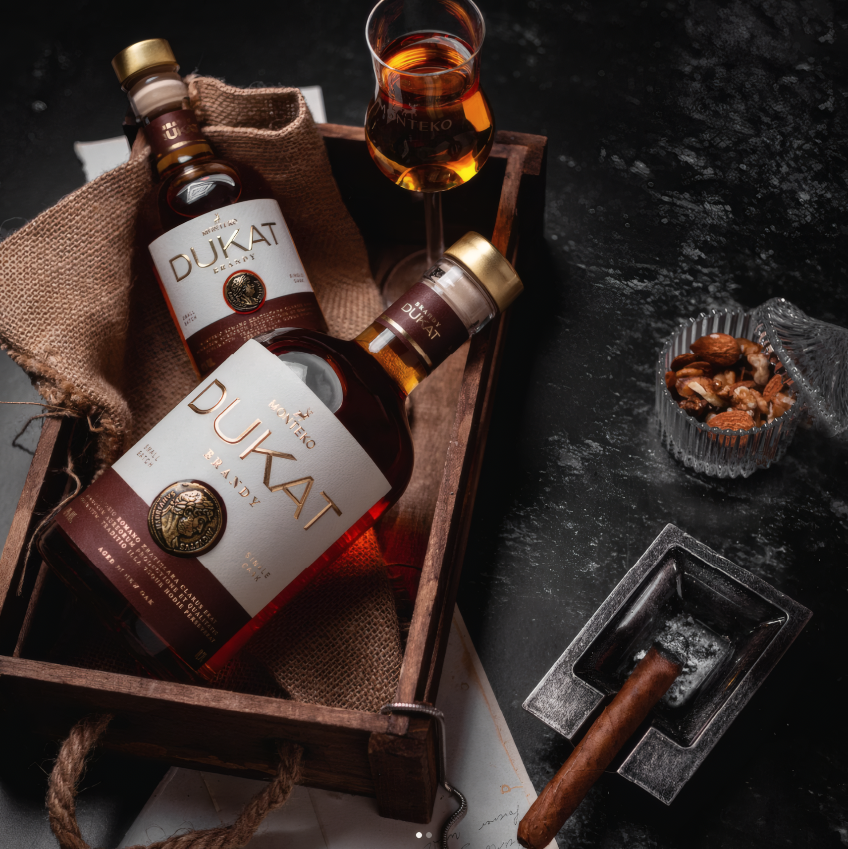 DUKAT Brandy bottle branding brandy design illustration label luxury packaging spirits