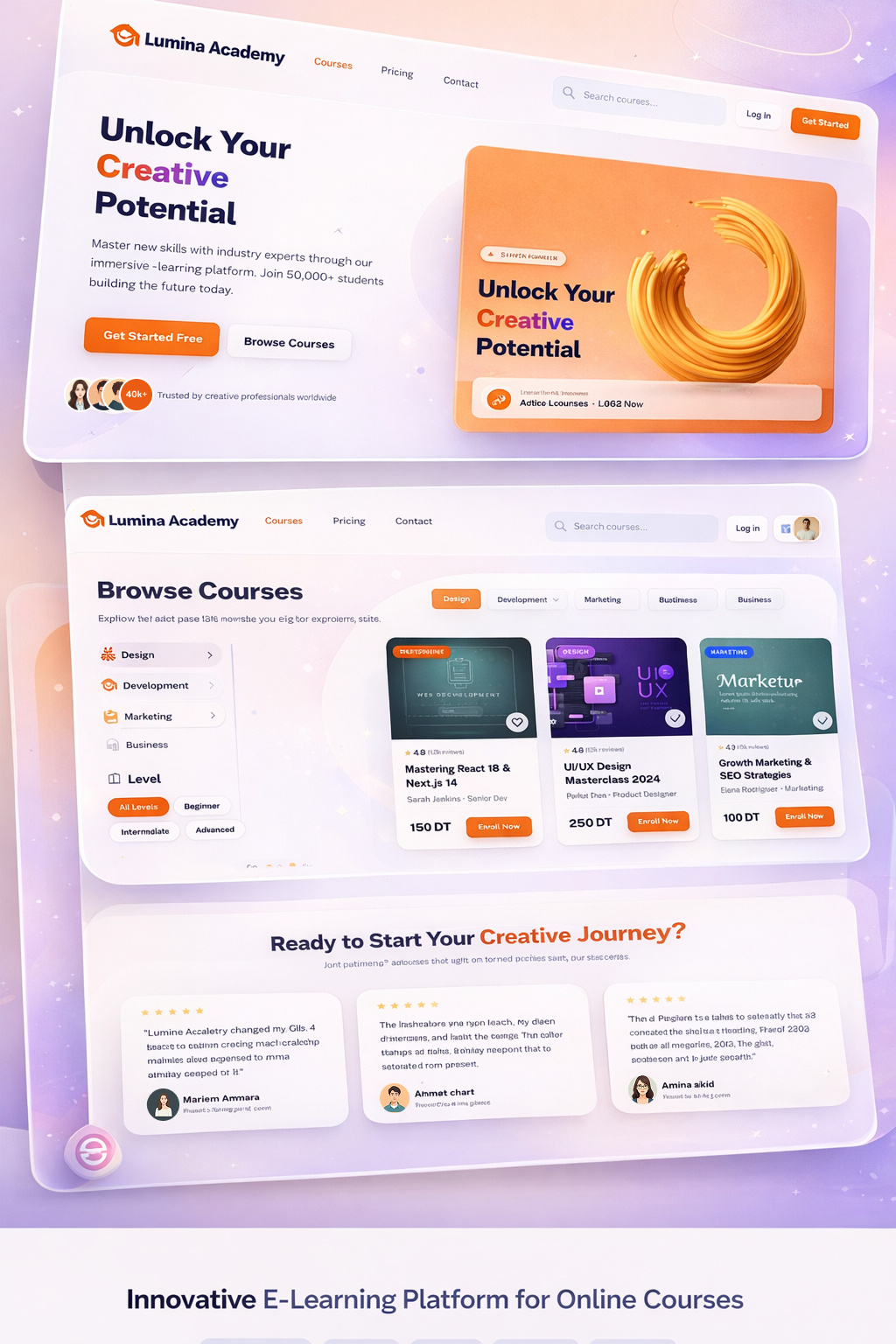 Innovative E-learning platform for online courses
