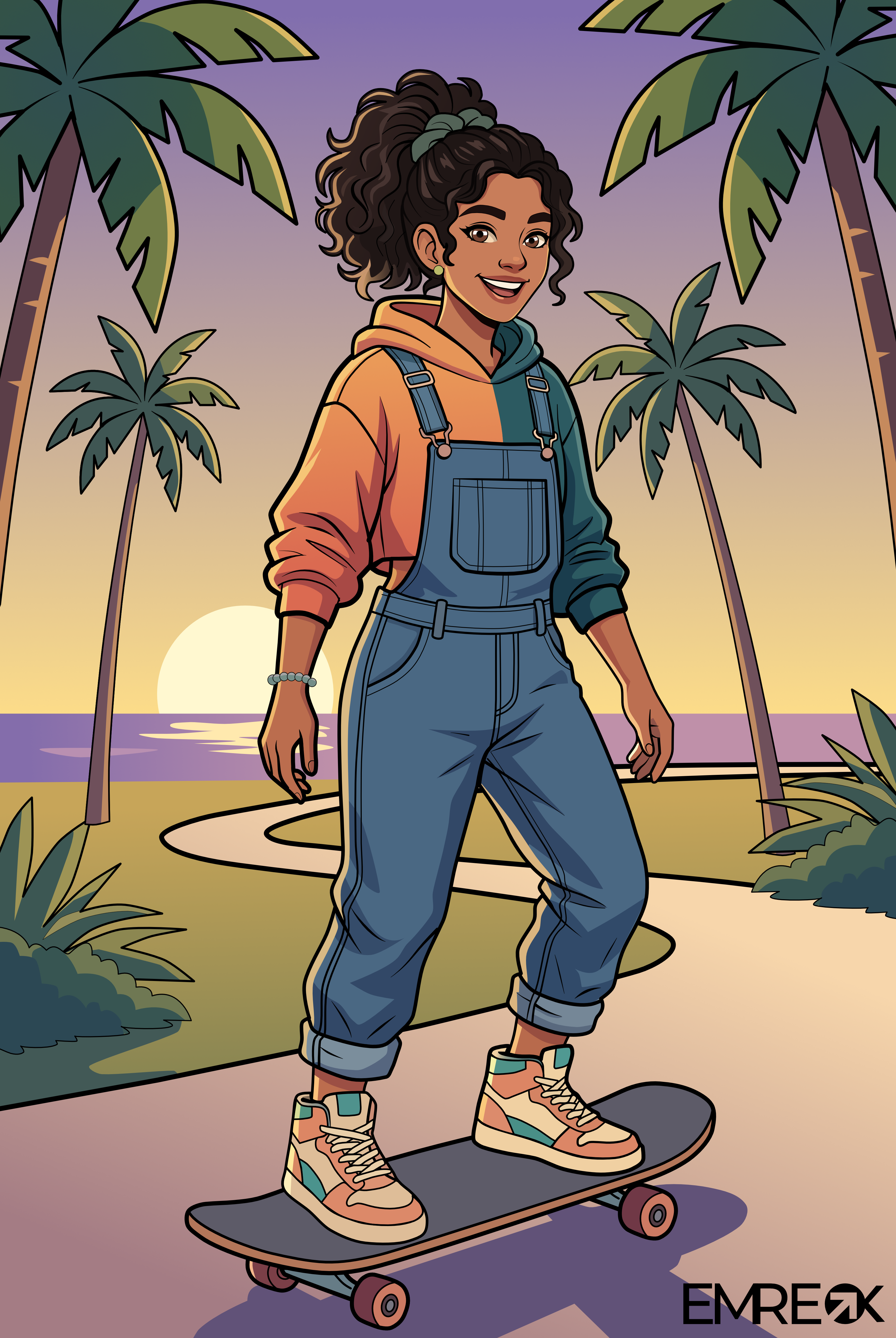 Skateboarder Girl affinity character design draw drawing graphic design illustration