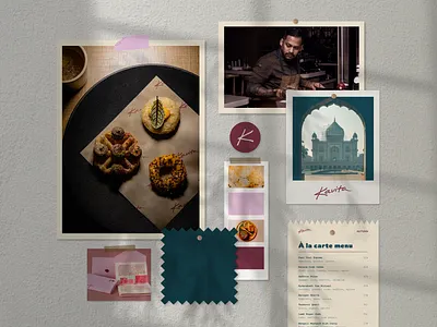 Fine dining restaurant branding - Kavita brand branding graphic design logo menu print restaurant signage visual identity