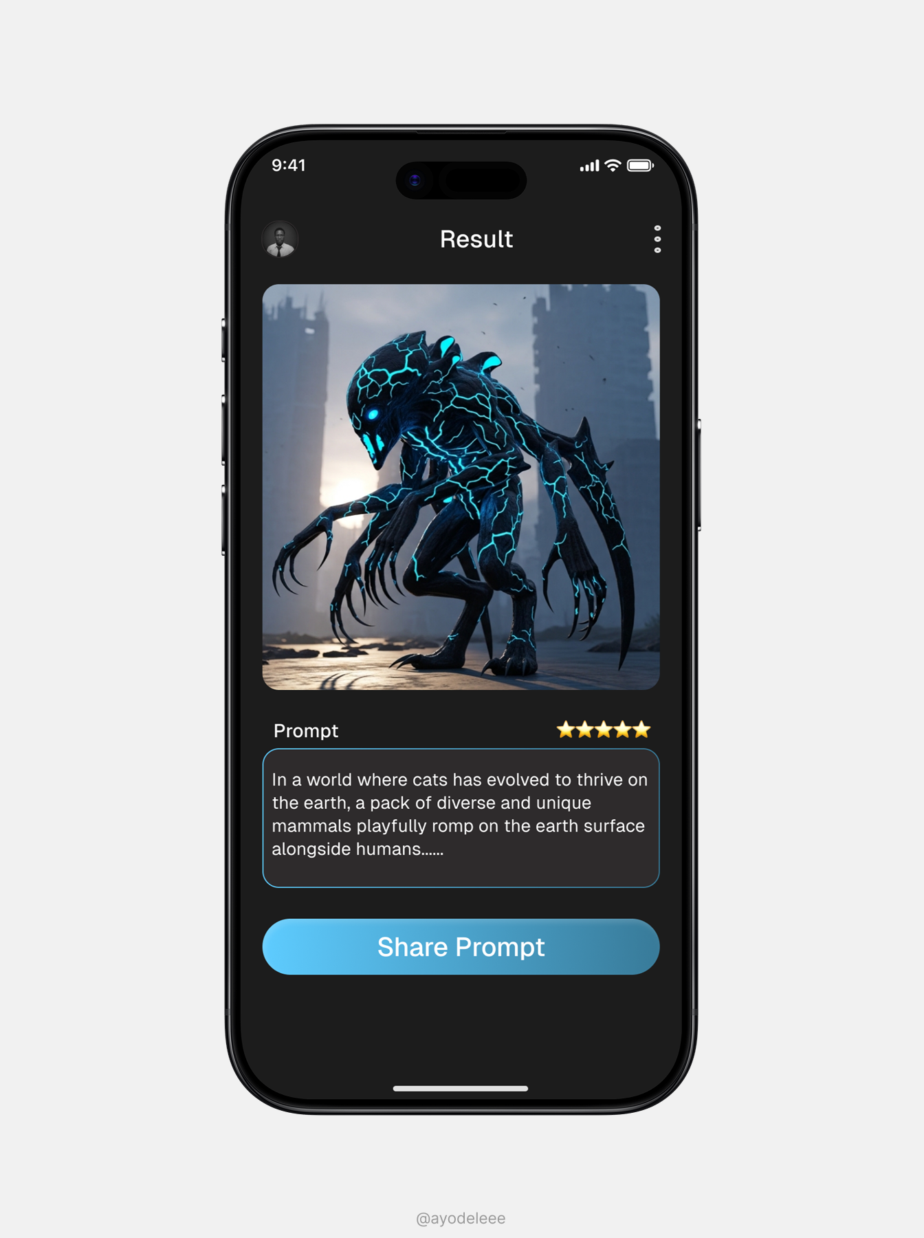 Ai Prompt Result Screen 3d branding graphic design ui