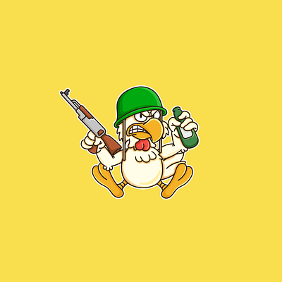 Soldier angry army beer character design chick chicken chicken beer chicken gun chicken soldier chicken with beer chicken with gun design graphic design gun illustration logo logo design soldier soldier chicken vector
