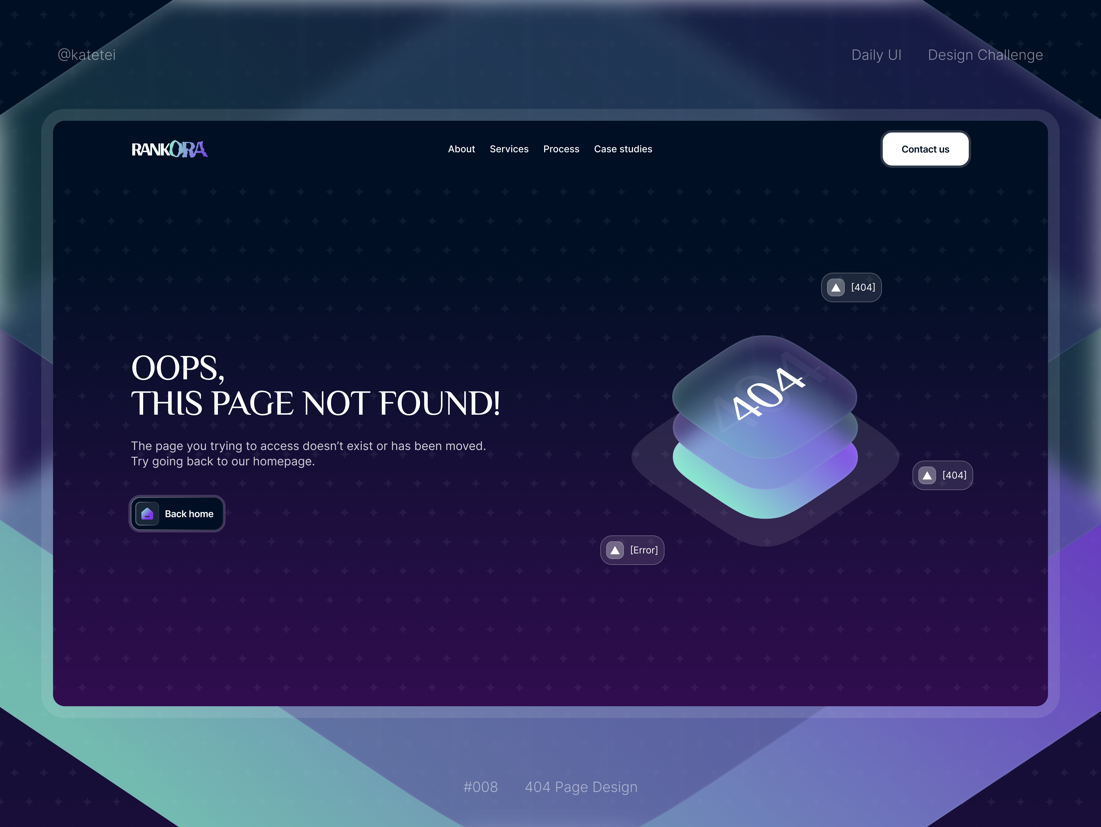 Rankora SEO - 404 Error page #DailyUI